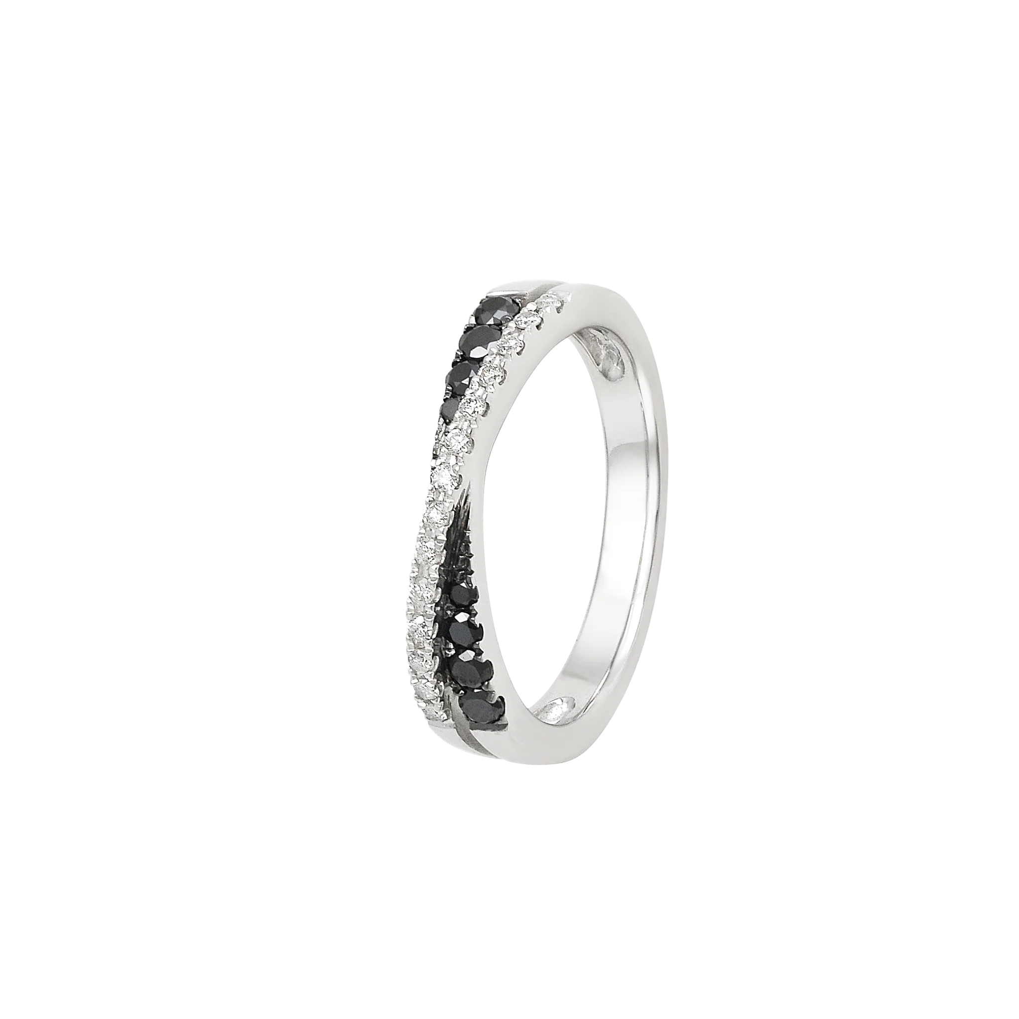 BLACK & WHITE TWIST RING