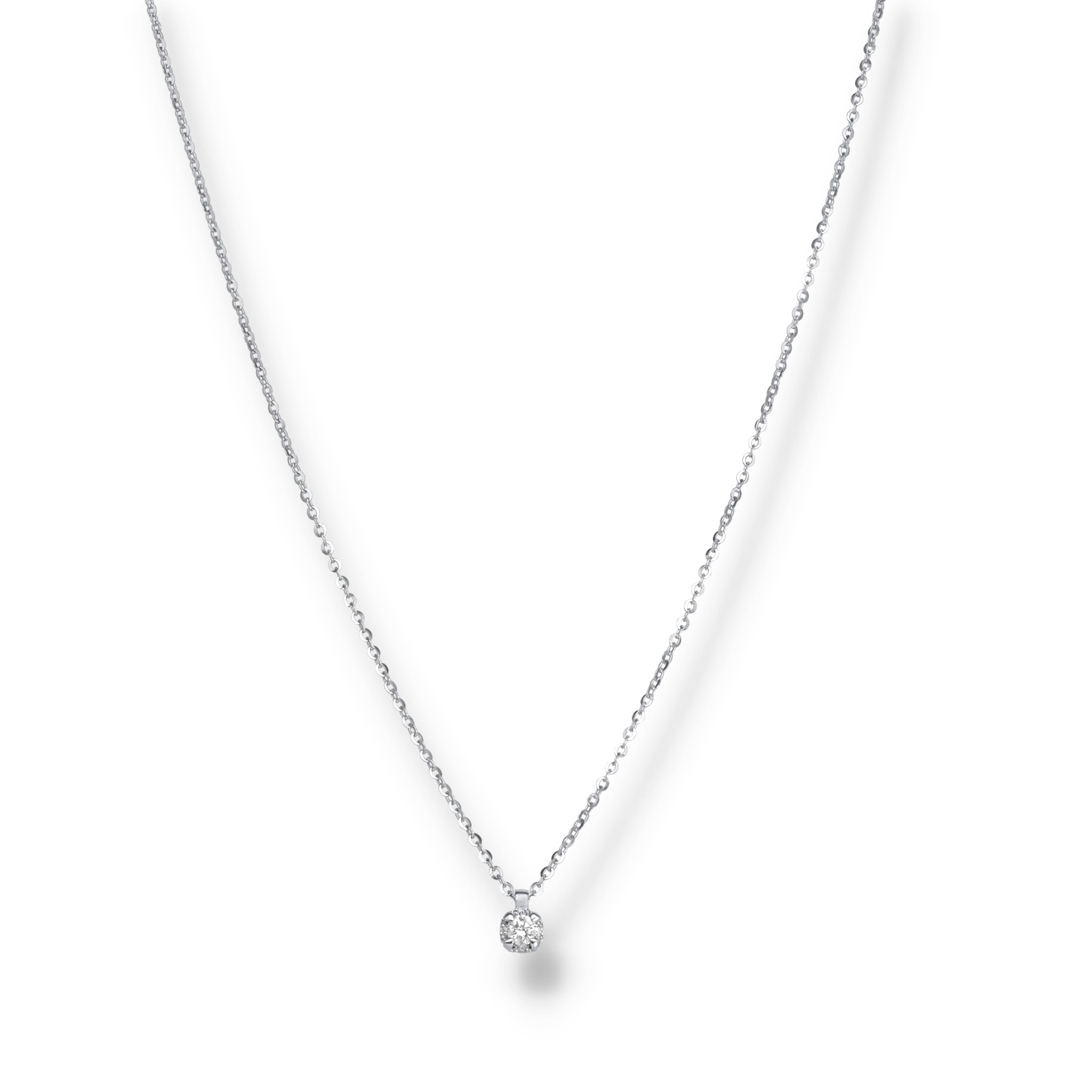 WHITE DIAMOND CLUSTER NECKLACE