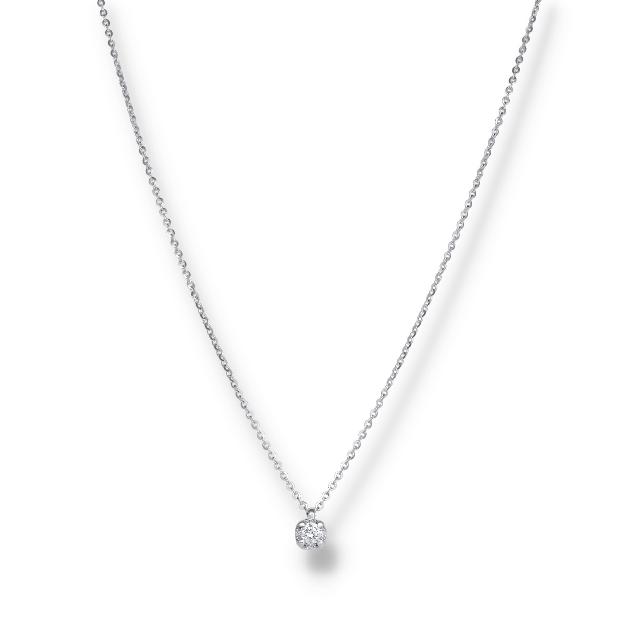 WHITE DIAMOND CLUSTER NECKLACE